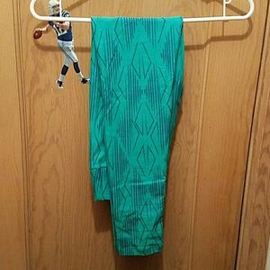 Lularoe OS Leggings - Muted Turquoise and Blue